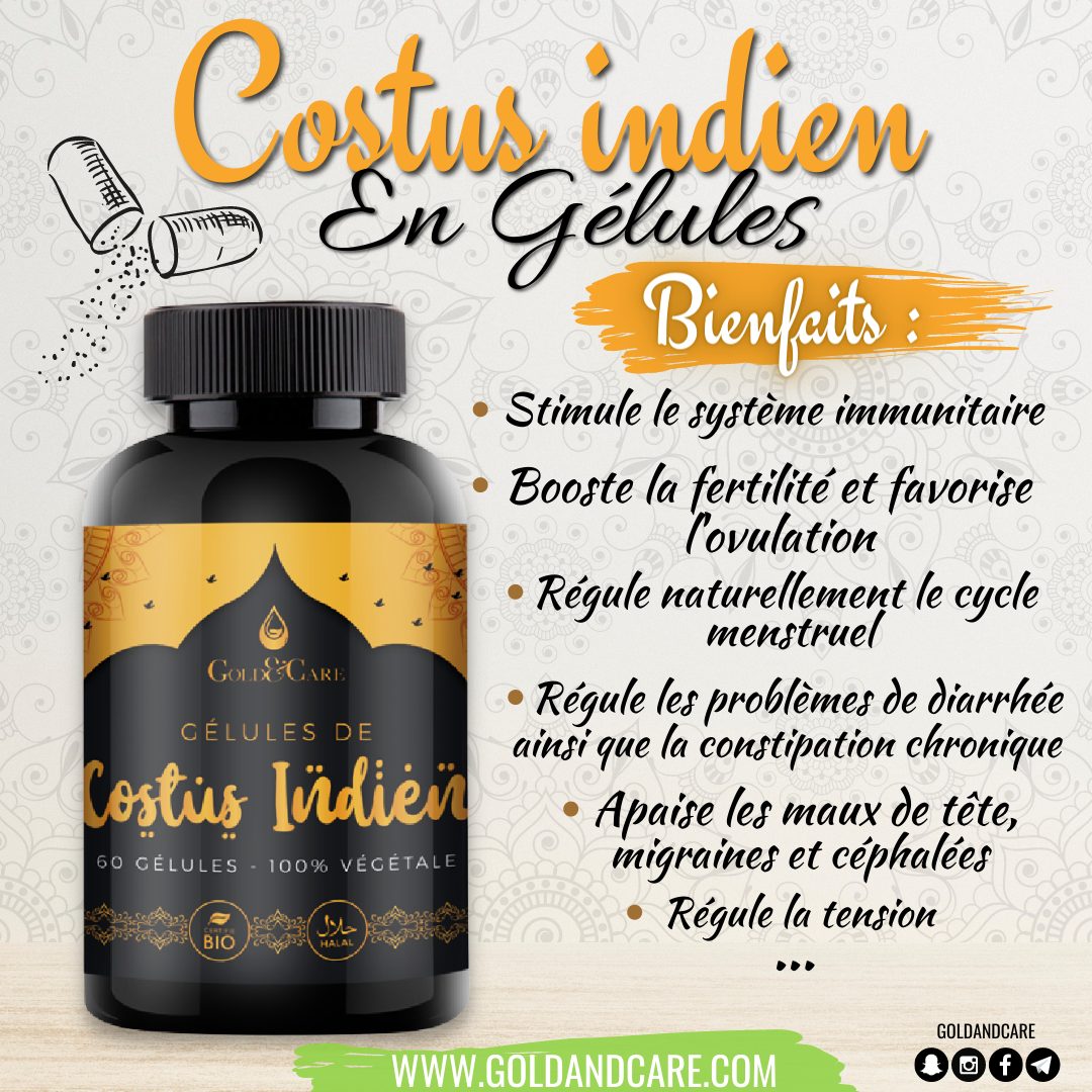 60 Gélules de Costus Indien - Gold And Care