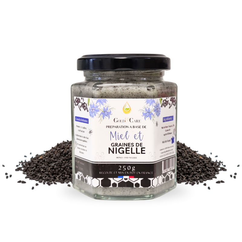 Miel aux Graines de Fleurs de Nigelle 100% naturel 330 gr