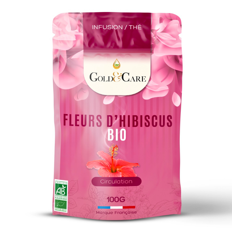 Poudre de fleurs d'hibiscus bio, aliment cru de première qualité