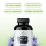 Infographie bienfaits des gélules de graine de nigelle
