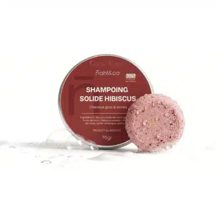 Shampoing solide à l'hibiscus pour cheveux gras et brillants